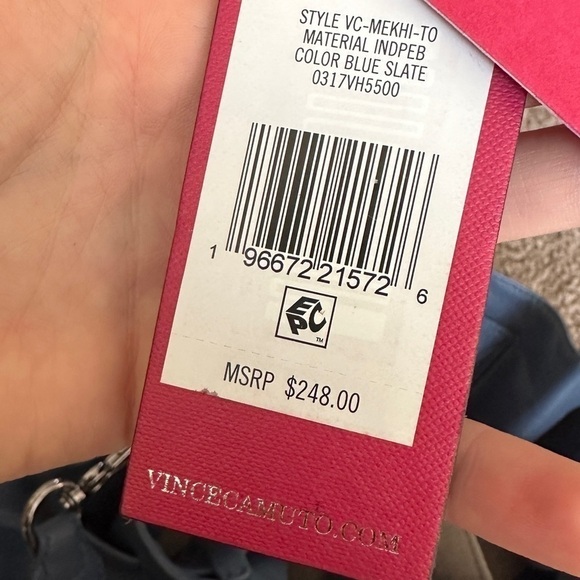 Vince Camuto Mekhi Tote 100% genuine leather blue Crossbody/shoulder bag - Picture 13 of 16